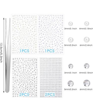 1960Pcs Self-Adhesive Face Gems & Rhinestones - Clear Glitter Jewels for Makeup Hair Eyes & Nails - Perfect for DIY (6 Sheets - Buy Online on GoSupps.com