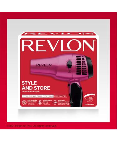 Revlon RVDR5012FPNK Ionic Ceramic Hair Dryer Tourmaline Technology Travel Friendly Retractable Cord Folding Hair Dryer 1875W Pink - Buy Online on GoSupps.com