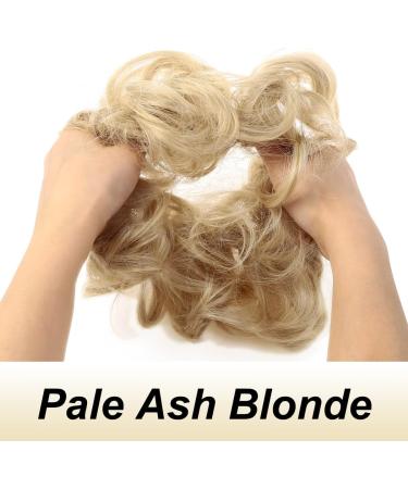 JJstar 2PCS Curly Fake Hair Bun Set - Pale Ash Blonde | High Heat Resistant Synthetic Fiber Scrunchies for Women & Girls - Buy Online on GoSupps.com
