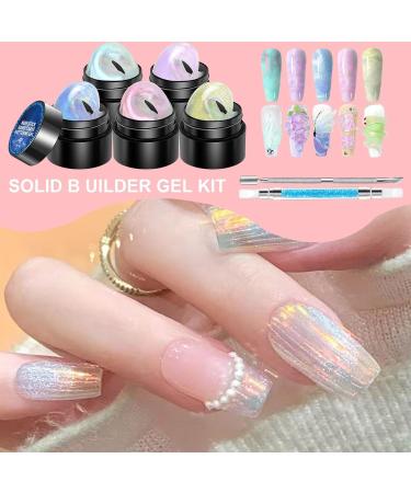  Godpqiui 3D Carving Gel Nail Carving Gel Builder Solid 5 Colors 3D Nail Design Gel - Non-stick Manicure Set with Carving Pen for Moulding Construction  - Buy Online on GoSupps.com