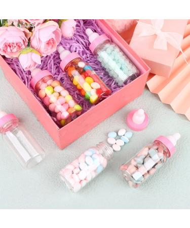 72 Pcs 4.5 Inch Baby Mini Milk Bottles - Pink Baby Shower Favor Candy Box for Boy Girl Newborn Baptism Party Decor - Buy Online on GoSupps.com