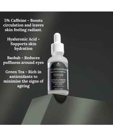 Nature Spell 5% Caffeine Face Serum - Anti-Aging & Hydrating Formula with Hyaluronic Acid for Face & Eye Contour - 30ml - Buy Online on GoSupps.com
