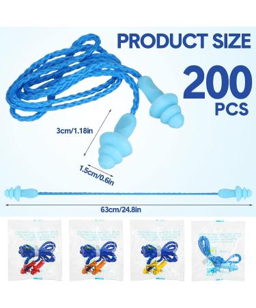 Xuhal 200 Pairs Corded Reusable Silicone Ear Plugs Bulk - Noise Cancelling Hearing Protection for Shooting, Work, Swimming - Individually Wrapped Soft Earplugs for Kids & Adults - 4 Colors - Buy Online on GoSupps.com
