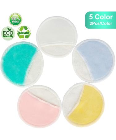 10pcs Organic Bamboo Makeup Remover Pads with Finger Pocket - Reusable 3 Layer Cotton Rounds in 5 Colors - Eco-Friendly Laundry Bag Included - Buy Online on GoSupps.com