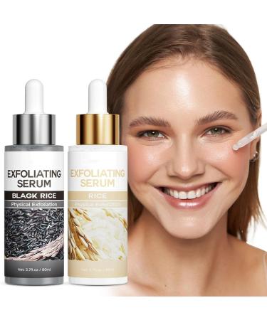Lot de 2 ampoules exfoliantes avec riz s rum exfoliant au riz blanc et noir duo exfoliant pour une peau clatante | Exfoliant doux pour peau lisse limine les cellules mortes - Buy Online on GoSupps.com