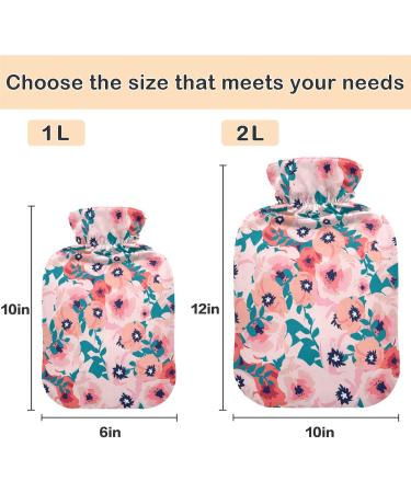 NAANLE 2L Hot Water Bottle with Cover Peon Pear Rose Flowers | Back Pain Relief & Cold Therapy Hand & Foot Warmer - Buy Online on GoSupps.com