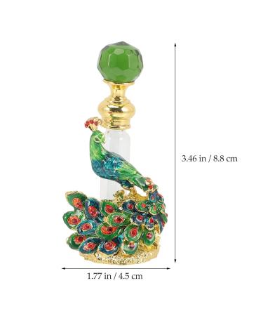 Beaupretty Vintage Peacock Perfume Bottle - Elegant Green Crystal Essential Oil & Fragrance Decor - Buy Online on GoSupps.com