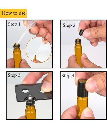 DALAETUS 28 Pcs Amber Roller Bottles Set 10ml Roll on with Spring-Pipettes Droppers Stickers Bottle Openers Essential Oils Bottles Glass for Fragrance Aromatherapy - Buy Online on GoSupps.com