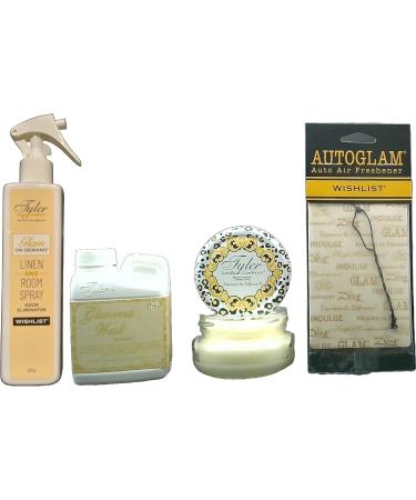 Buy Tyler Candle Company Wishlist Glamorous Gift Suite VI | On Demand Room Spray Glamorous Wash Jar Candle & Autoglam - International Shipping Available - Buy Online on GoSupps.com