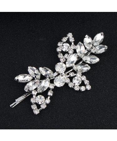 BSLVWG French Vintage Hair Barrettes Crystal Rhinestones Leaves Hair Barrettes Retro French Hair Pins Clasp Hair Clips for Women Girl Valentine's Day Mothers Day Gifts - Buy Online on GoSupps.com