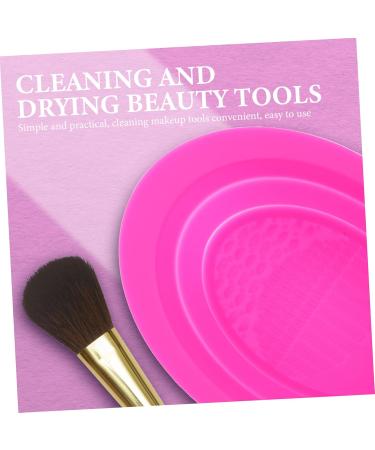 Angoily Cleaning Pad Makeup Brush Scrubber Pad Silicone Makeup Applicator Makeup Brush Cleaner Pad Cleaning Tools Portable Washing Tool Cosmetic Brush Fold Silica Gel Wash Bowl - Buy Online on GoSupps.com