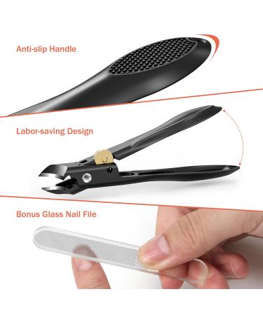 BEZOX Ingrown Nail Clipper for Thick Nails - Professional Stainless Steel Toenail Clippers with Glass Nail File and Case - Buy Online on GoSupps.com