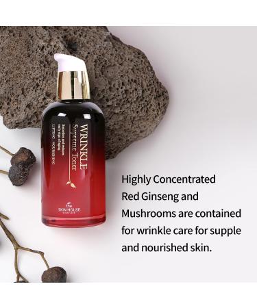 The Skin House Wrinkle Supreme Toner 4.39 fl.oz - Firming Nourishing Korean Skin Care with Red Ginseng & Mushroom for Wrinkles & Fine Lines - Buy Online on GoSupps.com