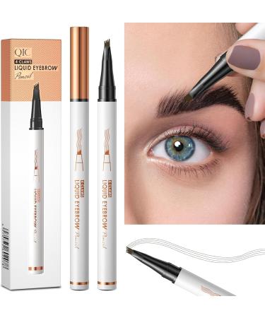 Magic Eyebrow Pencil with 4 Fork Tip Microblading Brow Pencil for Natural Makeup Long-Lasting All Day Fine Stroke 3D Waterproof Brow Pen to Accurate Depiction for Makeup Beginners (Dark Brown) - Buy Online on GoSupps.com