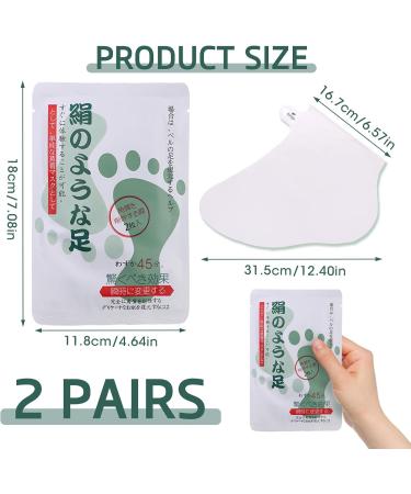 Foot Peel Mask 2 Pairs Exfoliating Foot Peeling Mask Socks for Hard Skin Callus Remove Repair Cracked Heel & Dead Dry Skin Foot Care Baby-Soft Feet Skin - Buy Online on GoSupps.com