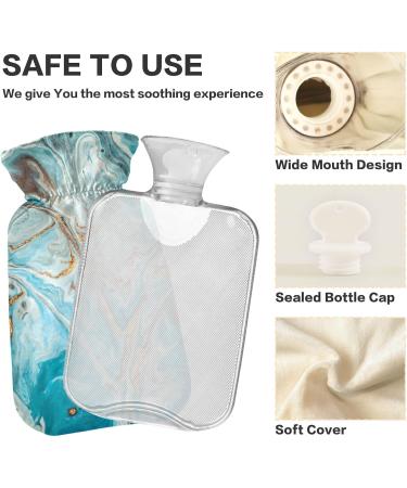 Marble Hot Water Bottle with Cover | Pain Relief Heat Pack for Menstrual Cramps - 1L International Shipping - Buy Online on GoSupps.com