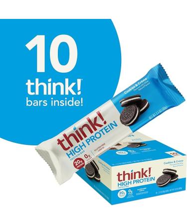Think Thin High Protein Bar - Cookies and Cream - 10 Bars - Buy Online on GoSupps.com