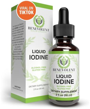 Liquid Iodine Potassium Drops - 1300 Servings | Large 2oz Bottle | Great Taste | 2X Absorption | Just One (1) Drop a Day for Fast, Potent Thyroid Support - Potassium Iodide. Alcohol and Gluten Free.