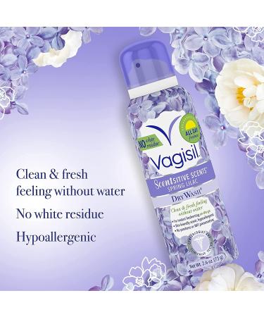 Vagisil On-The-Go Dry Wash Spray - Pack of 4 Spring Lilac - 2.6 oz - Buy Online on GoSupps.com