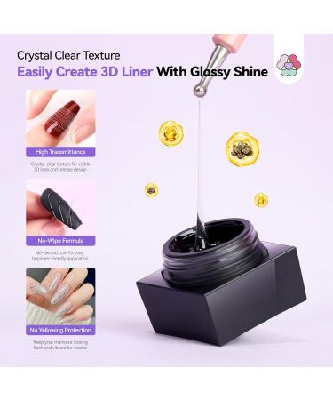  Saviland Saviland 5ml Clear Spider Gel with Gold and Silver Chrome Nail Powder - Buy Online on GoSupps.com