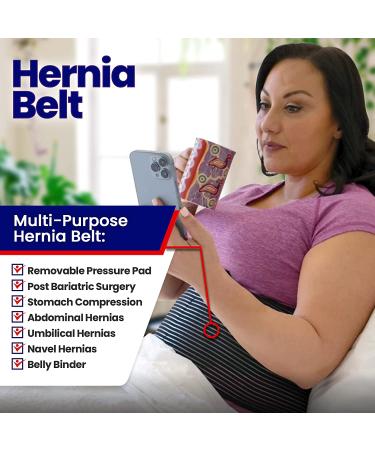 Hernia Belt for Men and Women - Abdominal Support Binder for Umbilical and Inguinal Hernias - L/XL (37 to 51) - Buy Online on GoSupps.com
