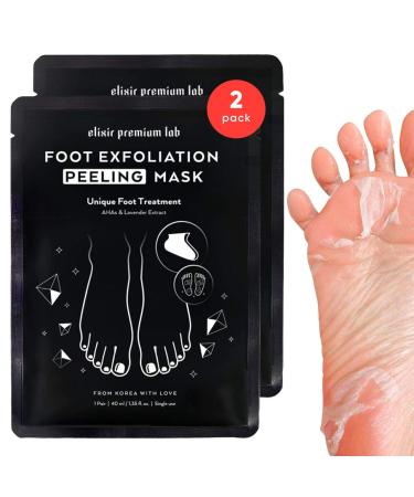Peel Mask for Dry Hard Feet - Dead Skin & Callus Remover - Foot Spa Experience at Home for Baby Soft Feet - Large Size Exfoliating Socks for Woman and Man - Foot Care Treatment for Healthy Feet 2 Pack 1 Pair (Pack of 2)