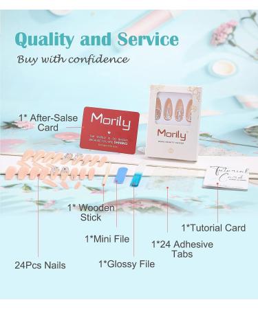 Morily Pink Rhinestone Press on Nail Set - Luxury Extra Long Ballerina Coffin Fake Nails for Women and Girls - Buy Online on GoSupps.com