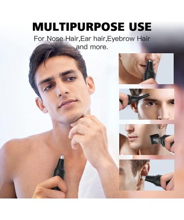 Ear and Nose Hair Trimmer for Men Rechargeable Nose Trimmer Professional Painless Eyebrow & Facial Hair Trimmer  IPX7 Waterproof Dual Edge Blades for Easy Cleansing Black-rechrge - Buy Online on GoSupps.com