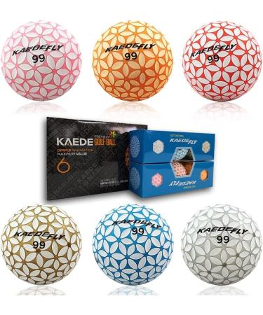 Kaede 2 Tone Colored Golf Balls (6-Pack) - Fly Distance Technology - Buy Online on GoSupps.com