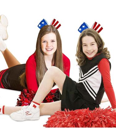 WeePaww Patriotic Cheer Hair Bows Set - 4th of July Glitter America Flag Design - 6Pcs - Buy Online on GoSupps.com