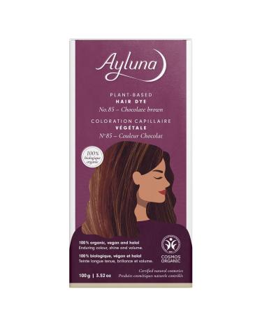 Ayluna Herbal Hair Color No. 85 Chocolate Brown - 100g Pack | Natural Vegan & Eco-Friendly Hair Dye - Buy Online on GoSupps.com