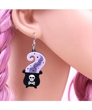 Feylie Halloween Earrings - Trendy Skull Jewelry for Women & Girls | Unique Acrylic Ear Fans & Perfect Gift - Buy Online on GoSupps.com