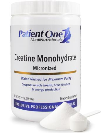Patient One Creatine Monohydrate Micronized Powder 5 g | Supplement to Support Muscle Health and Cognitive Function* | Unflavored | 90 Servings | 16.19 oz