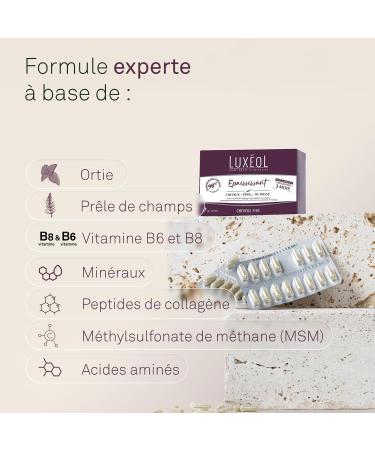 LUXEOL - Compl ment Alimentaire Epaississant - Cheveux + Epais* - Base de plantes peptides de collag ne MSM acides amin s Vitamines & Min raux - Fabriqu en France - 90 g lules ( 90 jours) 43.6 g (Lot de 1) Compl ment Alimentaire - Buy Online on GoSupps.com