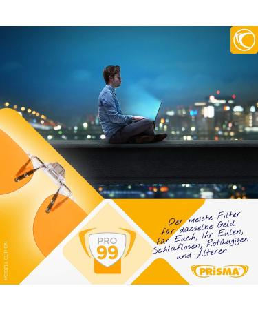 Prism Pro99 Blue Light Filter Clip-On Glasses | 99% Light Protection for Work PC & TV | Reduce Eye Strain & Sleep Better | Unisex Design - Buy Online on GoSupps.com