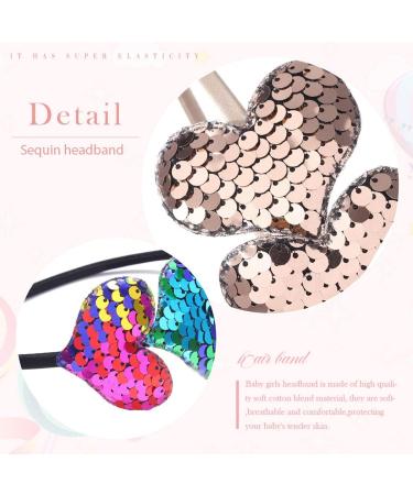 Fashband Girls Headbands Sequin Hearts Hair Bands Glitter Shiny Hair Accessories for Daily Wearing and Party Decoration (gold) - Buy Online on GoSupps.com