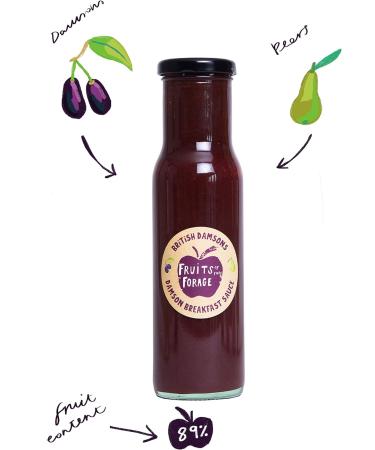 Fruits of the Forage Damson Breakfast Sauce Made with Damsons Pears and Cooking Apples. Vegan Friendly Sustainably Sourced & 100% Recyclable Packaging Glass Bottle (1 x 250g) Damson Breakfast Sauce 250g - Buy Online on GoSupps.com