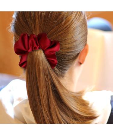 SWYSGS Hair Ties Silk Satin Hair Elastic Bands Ponytail Holder 4 Pieces Hair Accessories Girls - Buy Online on GoSupps.com
