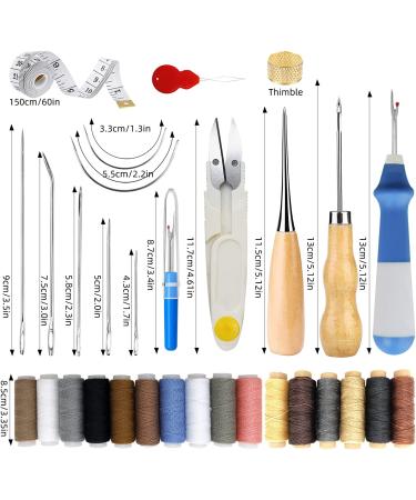 Plantional 34 PCS Leather Sewing Kit with Waxed Thread and Tools for DIY Craft Repair - Buy Online on GoSupps.com