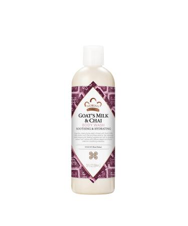 Nubian Heritage Body Wash Goats Milk and Chai Soothing & Hydrating Body Cleanser Made with Fair Trade Shea Butter  13 oz Goat's Milk Chai