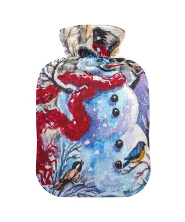 Heat bottle with reference 2 L hard-wearing warm-up bag for hand feet shoulder and neck pain cramps heating press and heat therapy pattern of Christmas snowman red cardinal bird