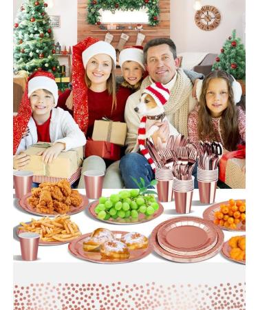 Nkaiso141Pcs Rose Gold Party Tableware Party Paper Plates and Cutlery Set Includes Plates Cups Dinnerware Napkins for Birthday Wedding Babyshower Decorations Supplies-20 Guests Pure Rose Gold - Buy Online on GoSupps.com