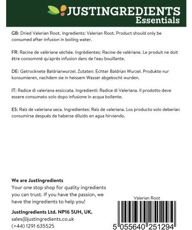 JustIngredients Essentials Valerian Root 1 Kg - Premium Quality, Natural Sleep Aid | Pack of 1 - 100% Pure and Organic - Buy Online on GoSupps.com