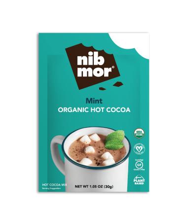 nib mor Mint Organic Hot Cocoa | Plant Based, Vegan, Gluten Free Hot Chocolate | 6 Pack | Drinking Chocolate (6 x 1.05oz / 30g Sachets) Mint 1.05 Ounce (Pack of 6)