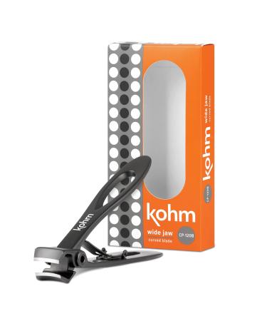 KOHM Nail Clippers for Thick Nails - Heavy Duty, Sharp Wide Mouth Professional Fingernail and Toenail Clippers for Men, Women & Seniors, Black Curved-black