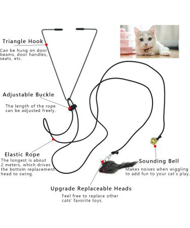 Nicola 9 PCs Door Hanging Cat Toys | Interactive Plush Mouse Toy for Indoor Cats | Self-Play Retractable Toy | Boredom Elimination - Buy Online on GoSupps.com