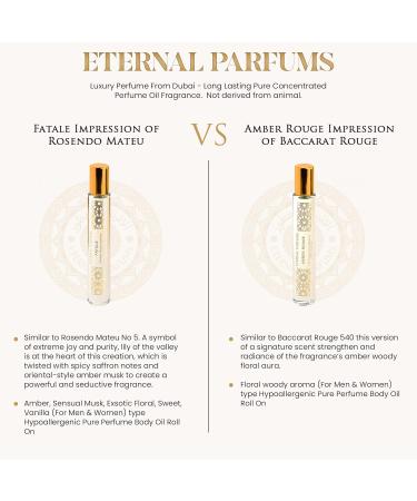 Luxury Perfume From Dubai - Long Lasting Pure Concentrated Perfume Oil Fragrance Alcohol Free Roll On Travel Friendly - Unisex For Men and Women - 10ml Amber Rouge - Buy Online on GoSupps.com