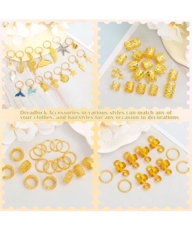 314 Pieces Women's Hairdressing Jewelry - Aluminum & Gold Accessories for Braids Dreadlocks Rings Cuffs & Charms - Buy Online on GoSupps.com