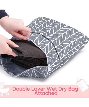 Damero 5-Layer Bamboo Carbon Fiber Diaper Inserts - 12 Washable Cloth Diaper Inserts Set for Superior Absorbency | Eco-Friendly Baby Diaper Solution - Buy Online on GoSupps.com