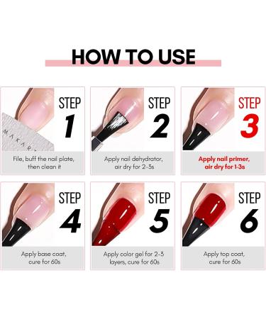 Makartt Nail Primer No Lift Nail Primer for Acrylic Nails 15ml Nail Primer Prep for Gel Nail Polish Dipping Powder Nail Art Fast Dry Acid Free Gel Nail Primer Home Salon Manicure Clear-15ml Nail Primer - Buy Online on GoSupps.com